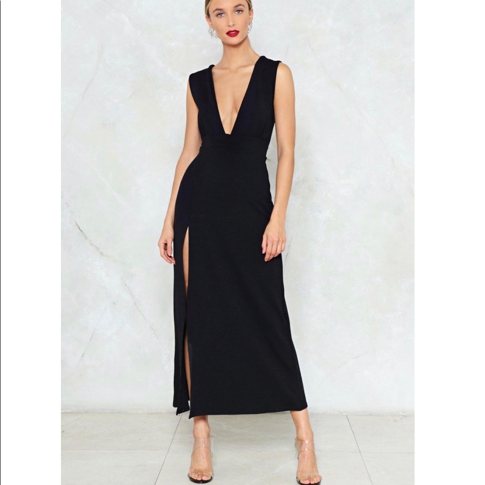 Black Nasty Gal Midi Dress -NWT
